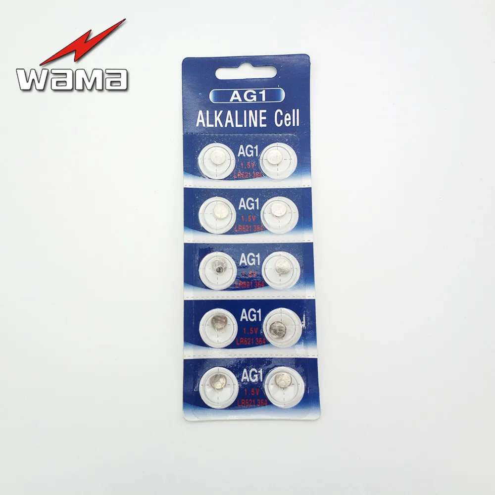 100 шт./10 упаковок Wama AG1 LR621 1 55 V литиевая батарея таблеточного типа ячейки Батарея
