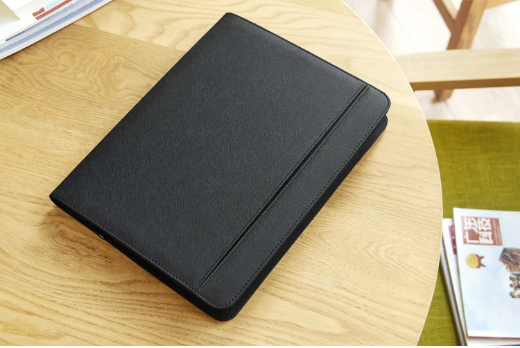 Бизнес кожаная папка для документов A4 сумка менеджера для документов padfolio с кольцо с молнией Биндер ipad мобильного телефона Подставка держатель 1235A