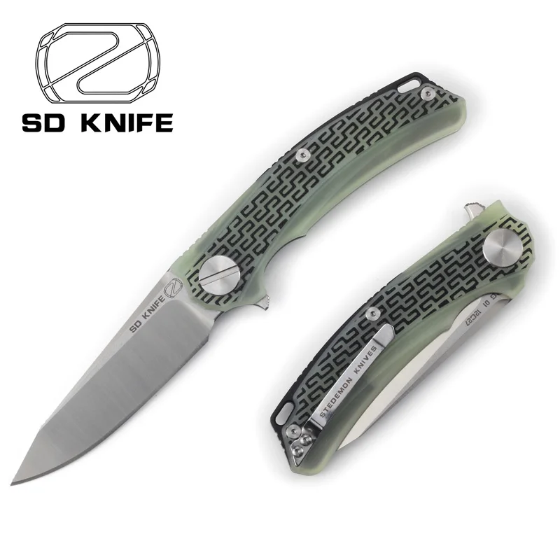 STEDEMON BG01 Флиппер складной нож 12C27 лезвие KVT шарикоподшипник G10 Ручка Кемпинг Охота Открытый выживания Ножи EDC инструменты - Цвет: Green Satin