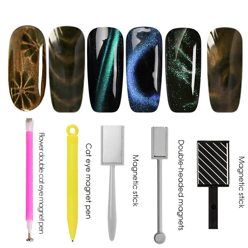 Набор Магнитных лаков для ногтей кошачий глаз набор магнитных карандашей