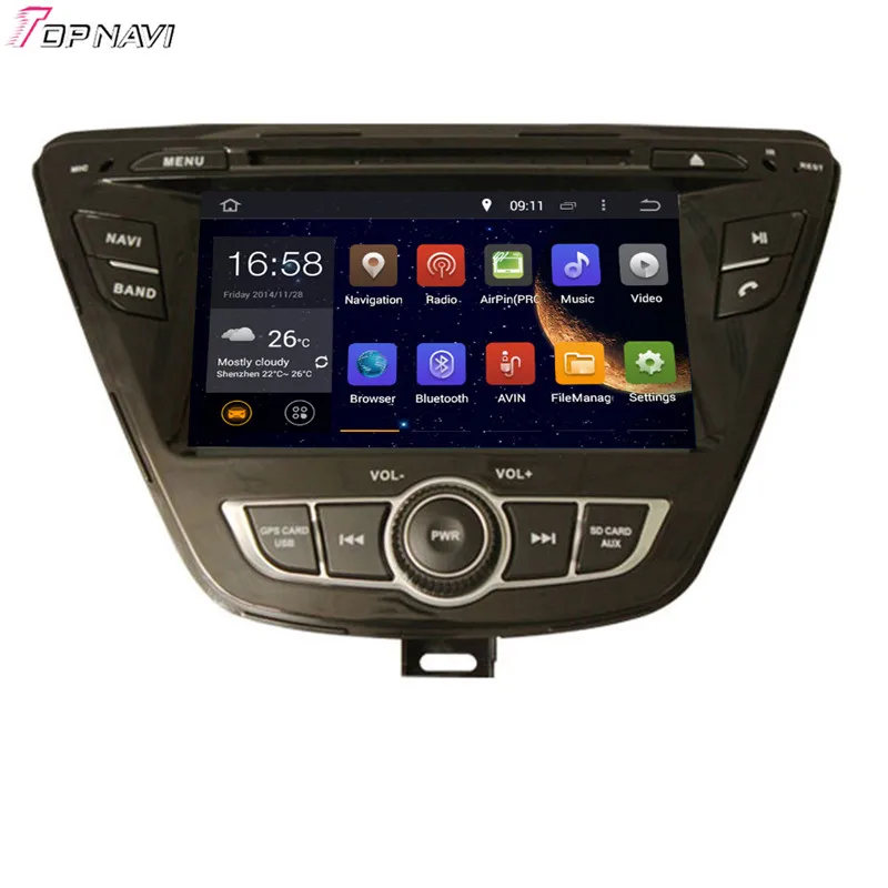 

TOPNAVI 7 ''Восьмиядерный 4 Гб RAM Android 6,0 Автомобильный Радио Стерео GPS для HYUNDAI ELANTRA/AVANTE 2014-аудио DVD плеер