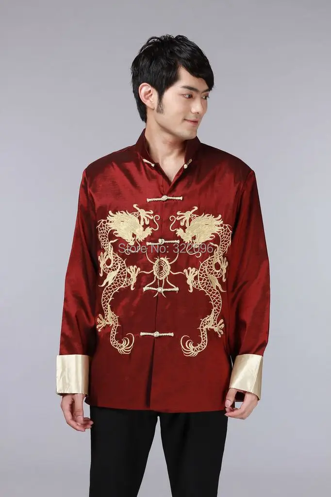 

Shanghai Story new Long Sleeve Tang suit Chinese Traditional dragon printed Jacket chinese clothing mandarin collar Jacket JY039