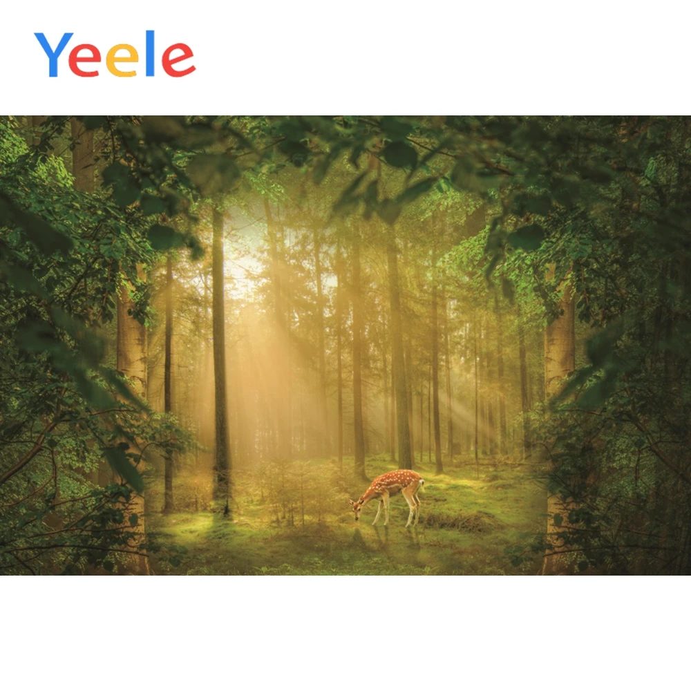 Фоны для фотосъемки детей Yeele волшебные леса олень сцена бесшовный портрет