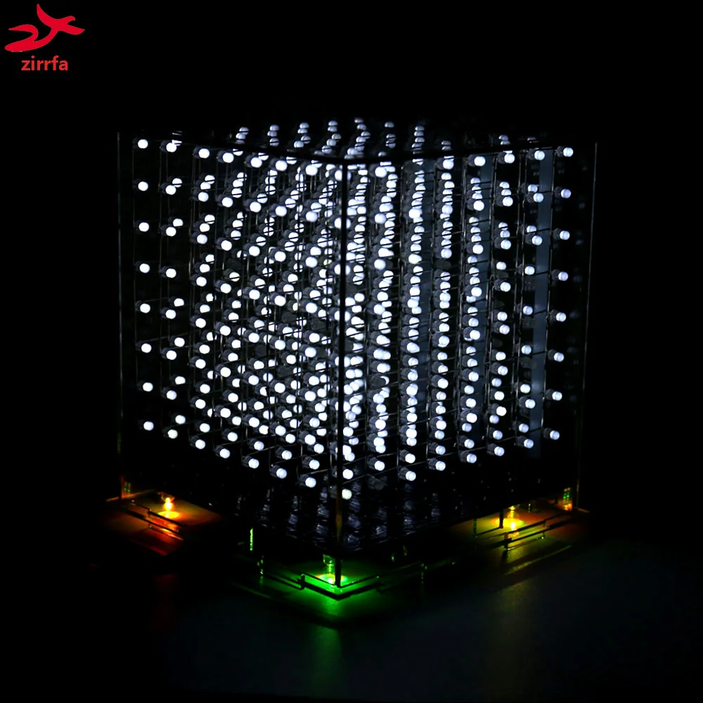 Подарок DIY 3D8S LED мини Свет куб kit синий с дистанционным 8 8x8x8 Наборы/Младший поддержка Arduino