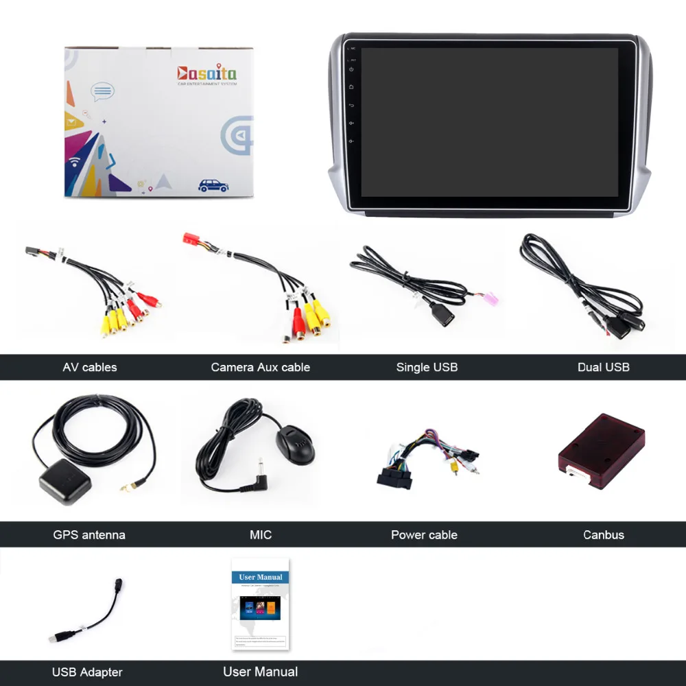 Dasaita автомобильный мультимедийный плеер экран 10 2 дюйма Android 4 Гб + 32
