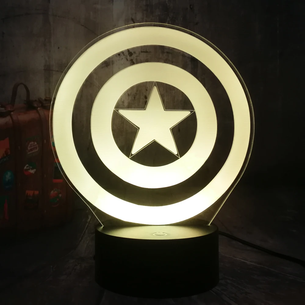 Marvel Legends первый Мстители Капитан Америка Щит 3D Оптическая иллюзия Ночной