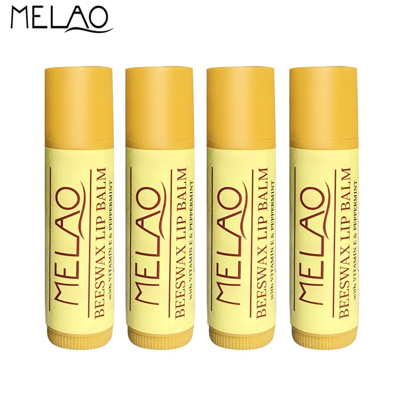 MELAO 4 шт./лот пчелиный воск бальзам для губ высоко питательный 100% натуральный