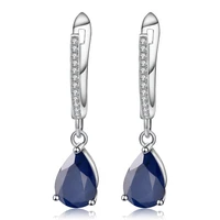 gems ballet 5 05ct oval natural blue sapphire earrings 925 sterling silver drop earrings for women wedding fine jewelry