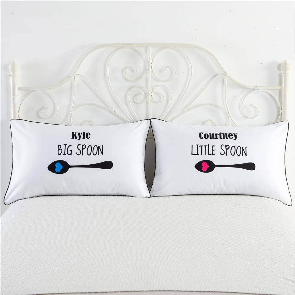 Love Big SPOON романтические Модные постельные принадлежности наволочки для подушек