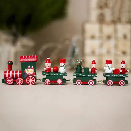 Xmas деревянный Рождественский поезд Санта Клаус фестиваль орнамент декора дома