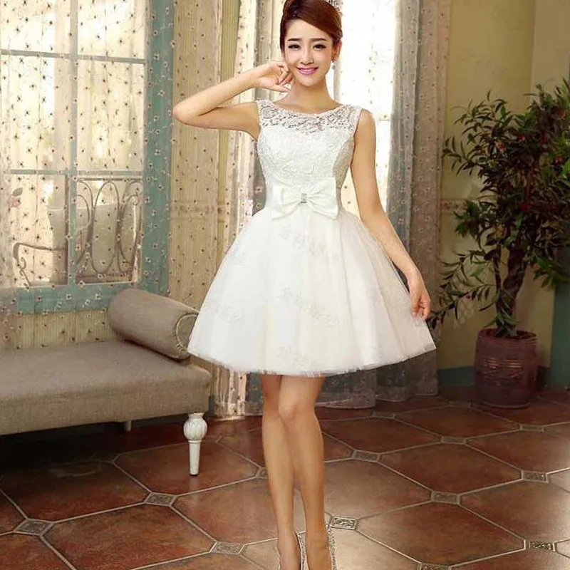 Robe de soiree/ вечернее платье без рукавов; Платья для особых случаев; короткие платья на шнуровке; vestido de festa; платья для выпускного вечера - Цвет: white
