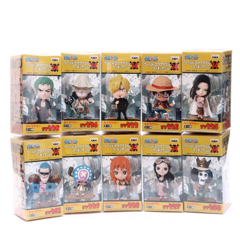 

Anime One Piece Luffy Nami Zoro Chopper Boa Hancock Sanji Robin Brook Franky Usopp PVC Action Figure Model Toys Doll 9pcs/set