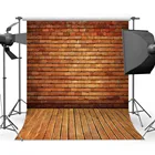 Фон для фотосъемки с изображением красной кирпичной стены и деревянного пола