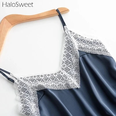Ночная рубашка HaloSweet Slik Женский Пижамный костюм сексуальное нижнее белье