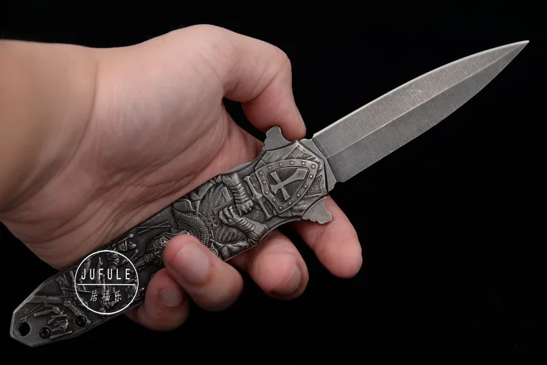 JUFULE дизайн крестоносца 9Cr18MoV складной Кемпинг Охота Карманный выживания EDC Инструмент Тактический Открытый Флиппер кухонный нож