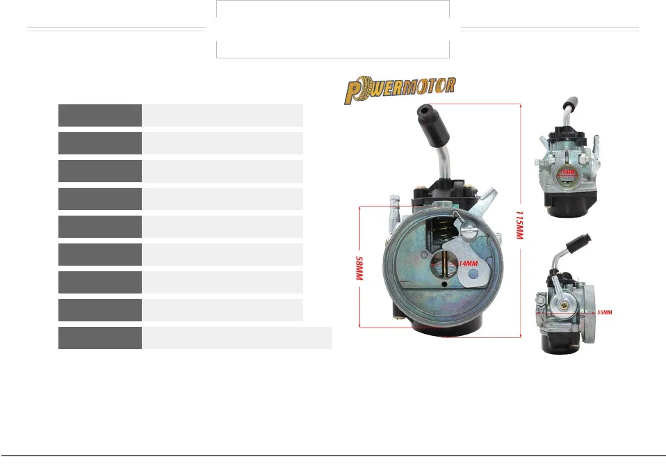 Powermotor мотоциклетные 14 мм карбюратор 37cc с водяным охлаждением Carb изменить 43 47cc 49cc 2-х тактный Мини карманный велосипед Dirt Pit bike ATV Quad