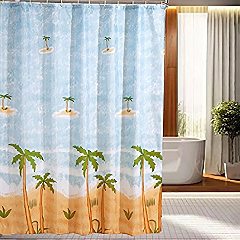 Водонепроницаемая занавеска для душа из полиэстера 12 крючков | Дом и сад