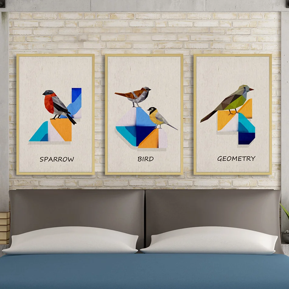 Cute Birds Paintings Prints Quotes Pictures Modern Canvas Princess Wall Art Nordic Posters Children's Room Home Decor | Дом и сад