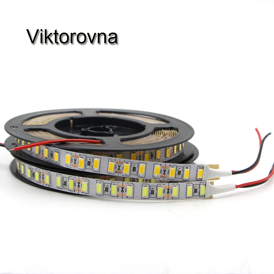 Супер яркая 120 светодиодов/м SMD 5630 5730 Светодиодная лента Гибкая 5 м 300 DC 12 В