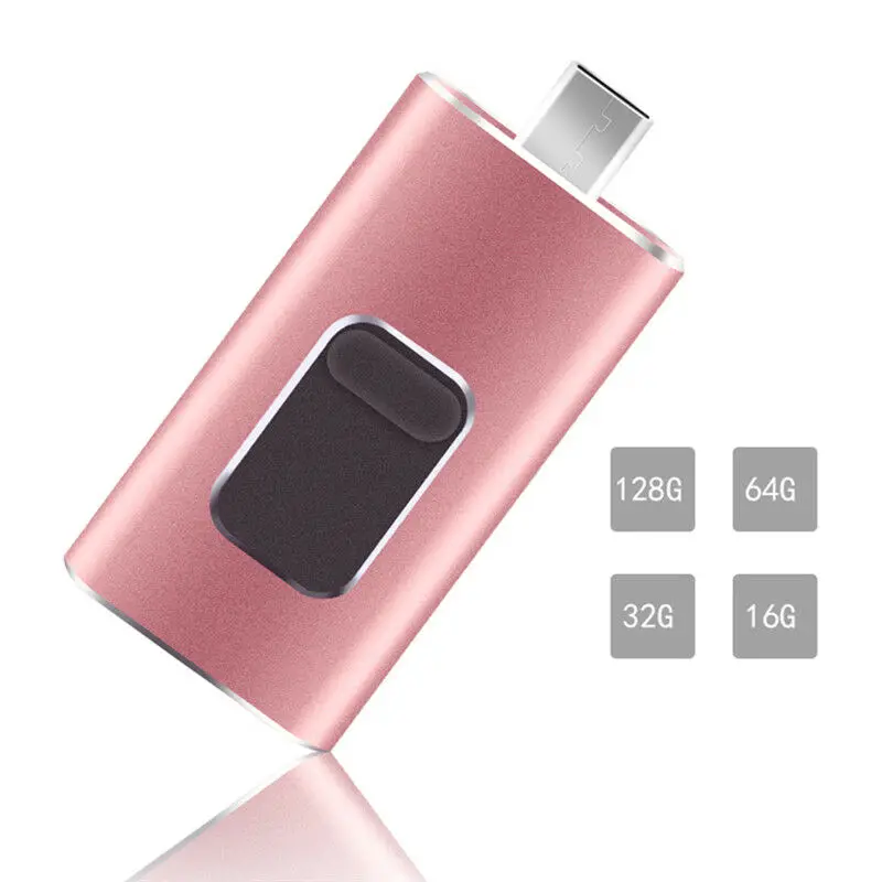 Дропшиппинг USB флэш накопитель для iPhone X/8/7/7 Plus/6 Plus/6s/5 и iPad Металл Pendrive 128 Гб HD Memory