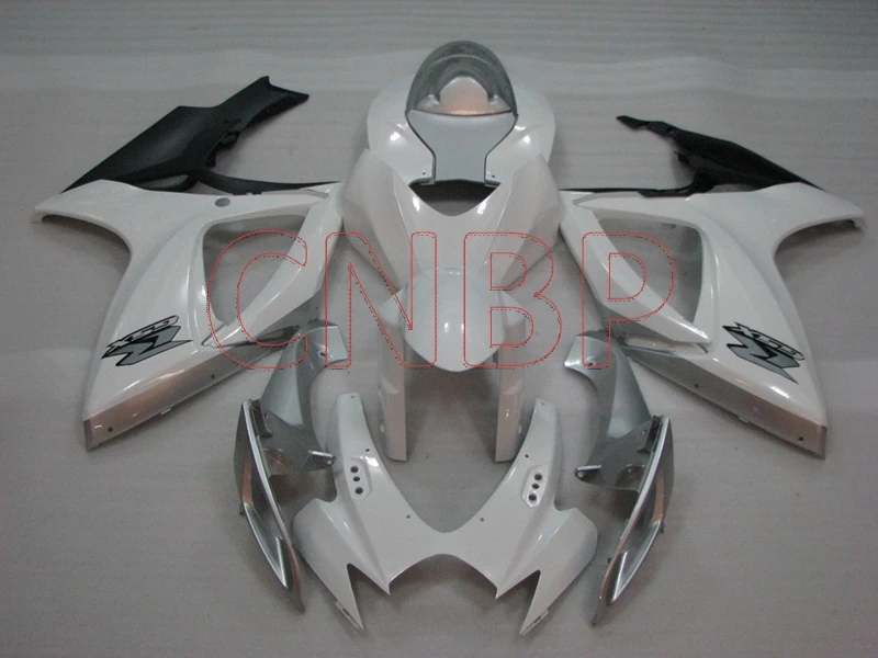 Обтекатели GSX R 750 2006 2007 K6 серебряные из белого пластика обтекатель мотоцикла GSXR750