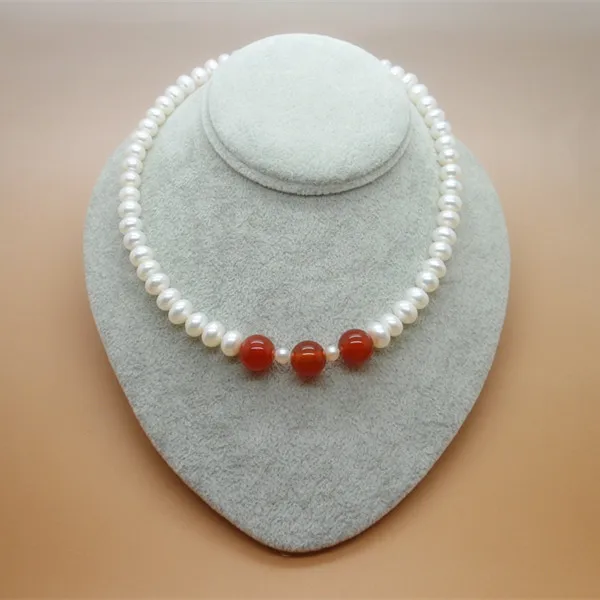 Цепочка из серебра 925 пробы с натуральным жемчугом 9 10 мм|silver real|925 sterling silver925 silver real