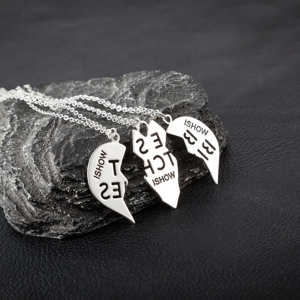 ISHOW 3 шт. серебристого цвета кулон в форме сердца Цепочки и ожерелья для женщины Best