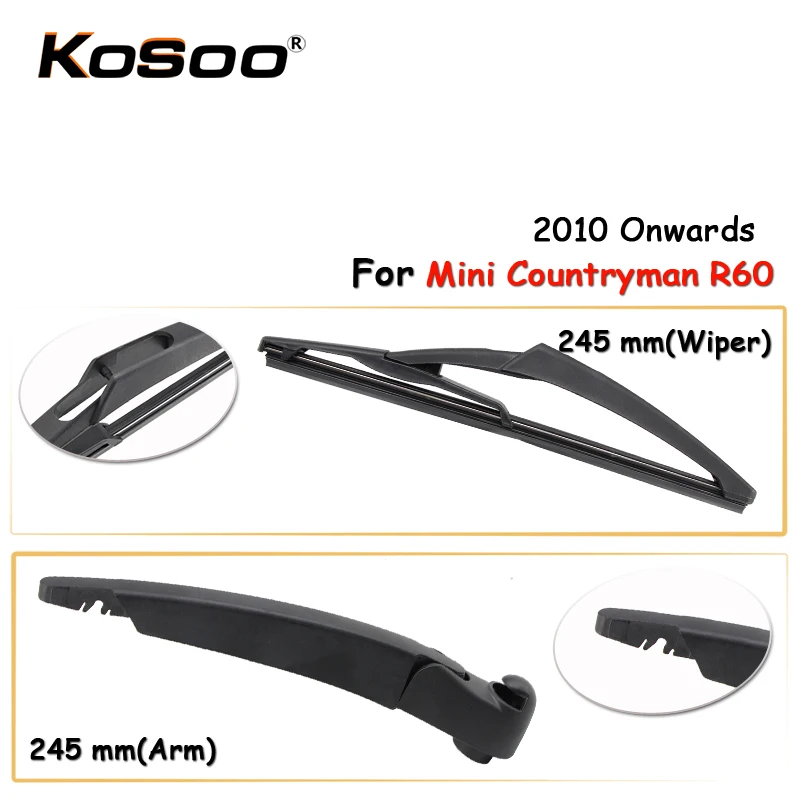 

KOSOO Auto Rear Car Wiper Blade For Mini Countryman R60,245mm (2010-) Rear Window Windshield Wiper Blades Arm,Car Accessories