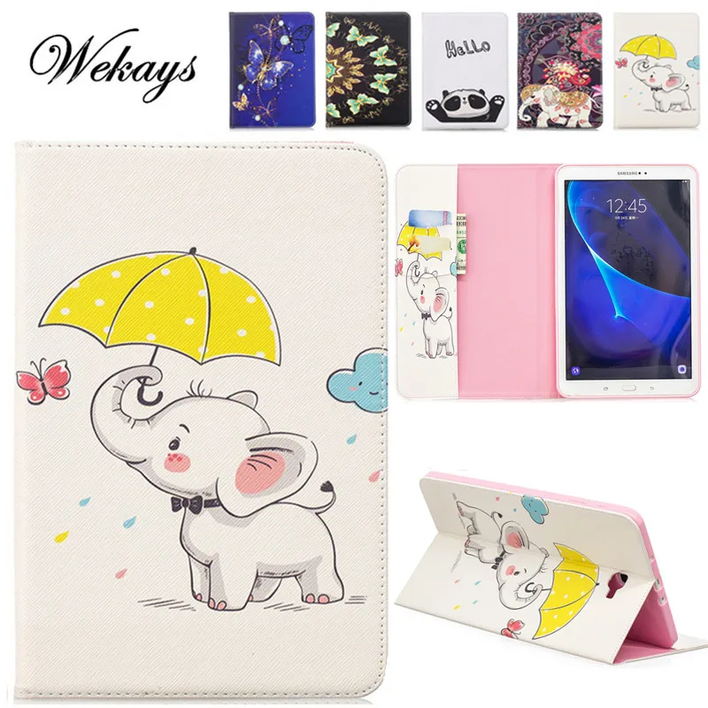

Wekays sFor Samsung Tab A6 10.1 Cartoon Elephant Case For Samsung Galaxy Tab A6 A 6 2016 10.1 T585 T580 T580N Tablet Cover Cases