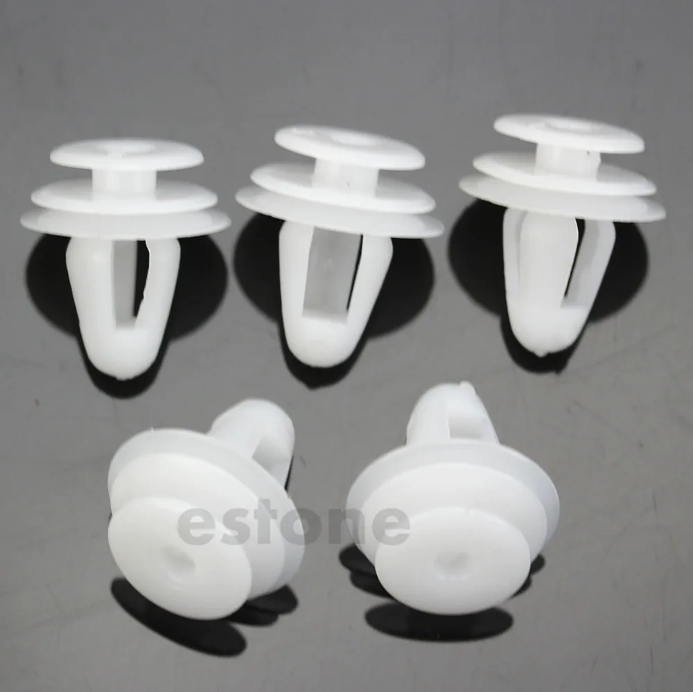 

Car 8 mm Hole White Plastic Rivets Fastener Door Clips 10 Pcs New