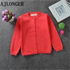 Осенние новые модные фирменные свитера, Детский кардиган, высококачественный Повседневный Однотонный свитер для мальчиков и девочек, вязаный детский свитер