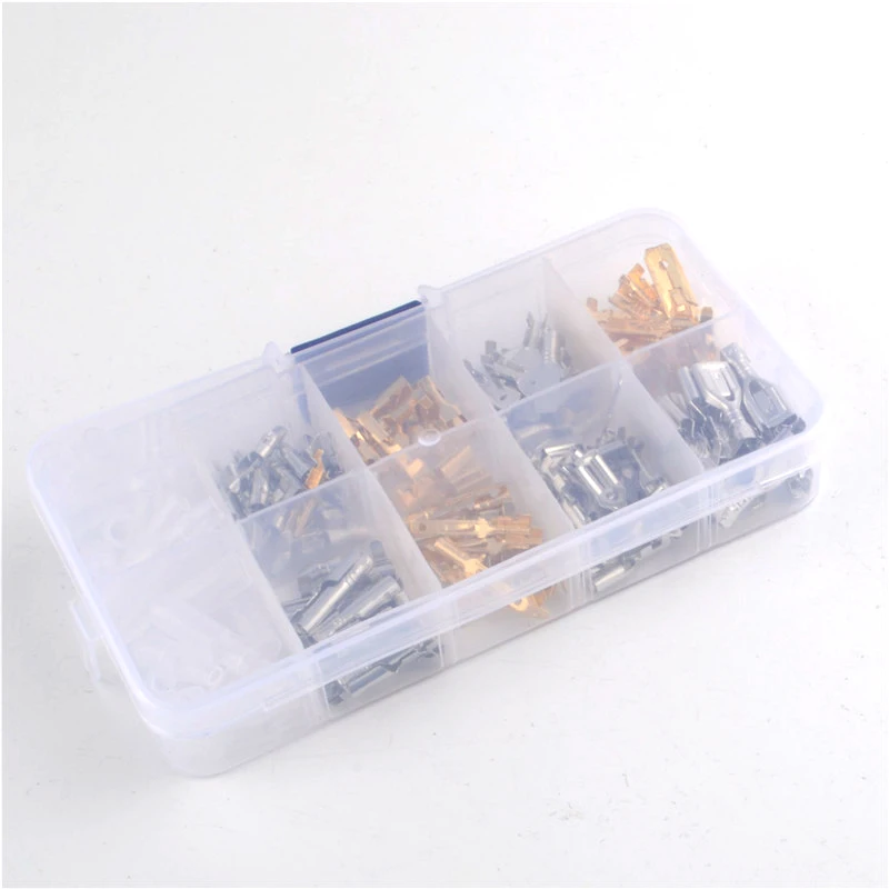 150Pcs изолированный Электрический провод обжимных разъёмов, коннекторов для 2,8/4/4,8/6,3 мм лопата с разъемами «Мама» и «комплект с коробкой