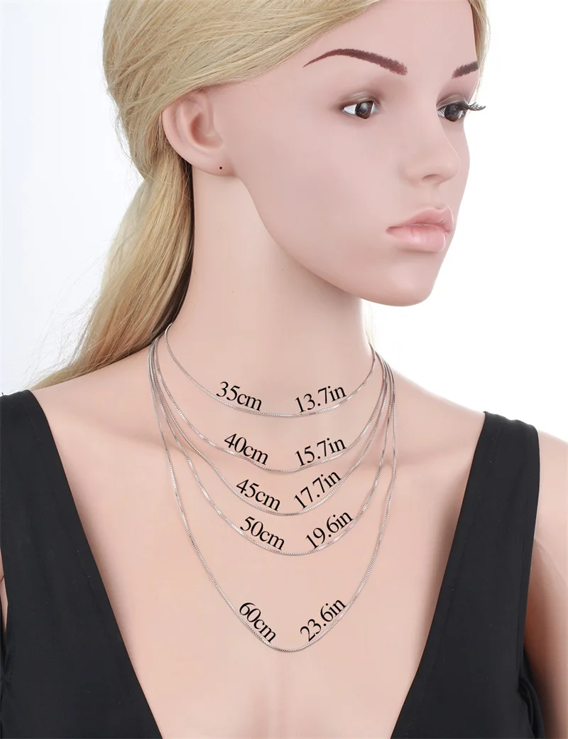 5 Длина белого золота Цвет цепи коробки Цепочки и ожерелья Для женщин дети
