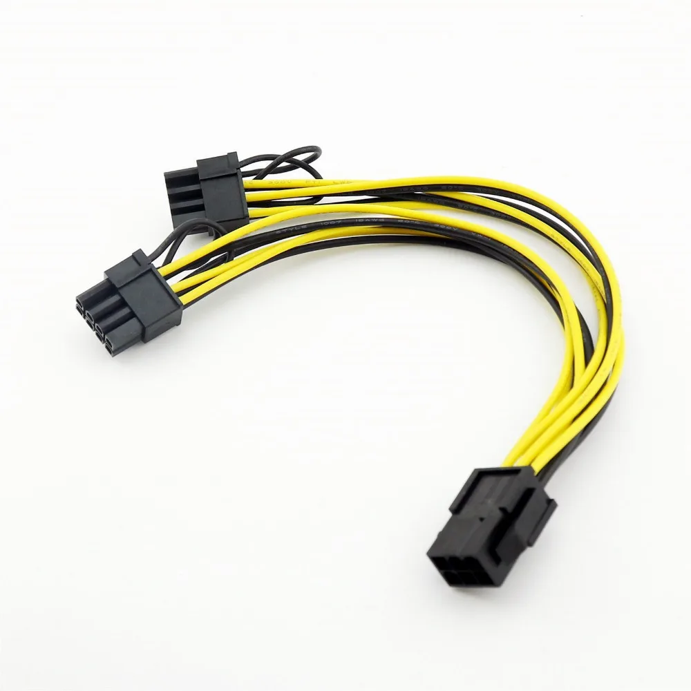 10x PCI-E 6 Pin to Dual 6+2 8 Express Power Adapter Y Splitter Connector Cable by MinerParts 20cm | Компьютеры и офис