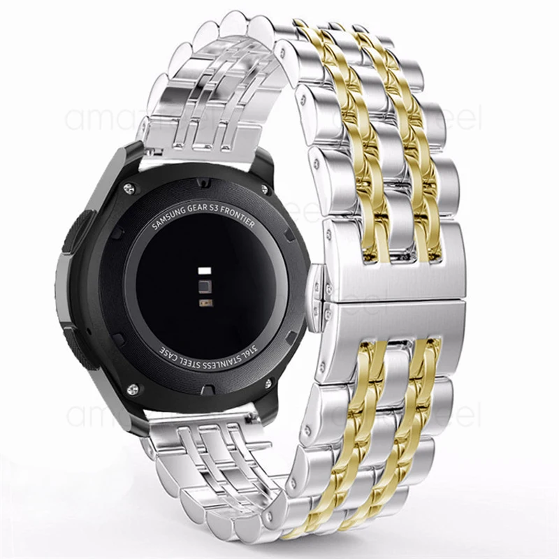 Браслет из нержавеющей стали для Huami Amazfit ремешок Bip Смарт часы stratos 2 pace GTR 47 мм 42 GTS