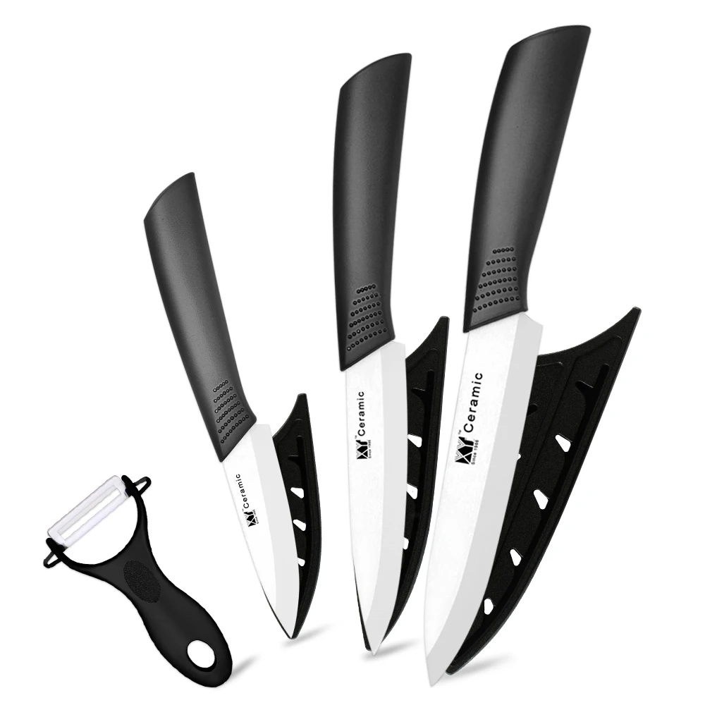 Black H White XYj кухонный нож керамический нож набор инструментов для приготовления пищи " 4" " дюймов+ Овощечистка белый и черный нож для очистки овощей фруктов кухонные инструменты - Цвет: Black H White
