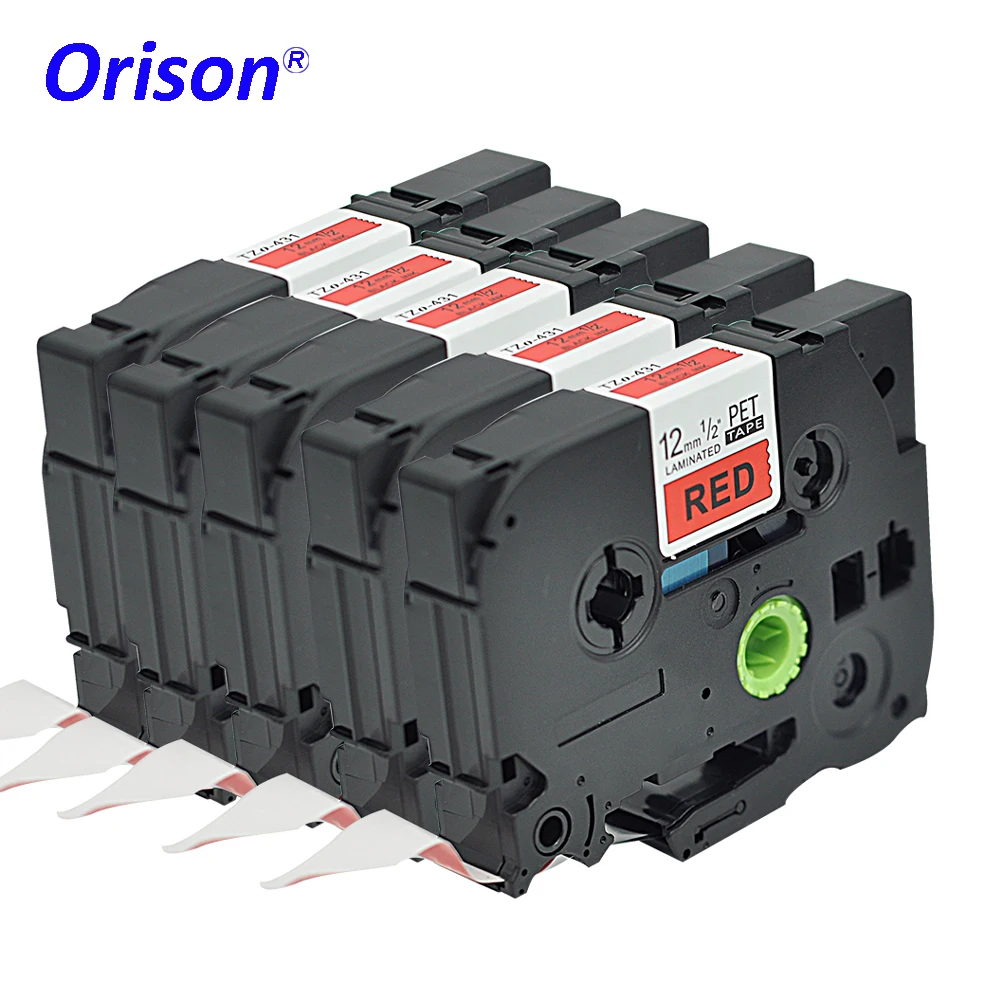 Orison 5 шт. 12 мм красный TZE431 TZ431 для Brother P Touch принтер этикетка лента TZE 431 TZ TZe