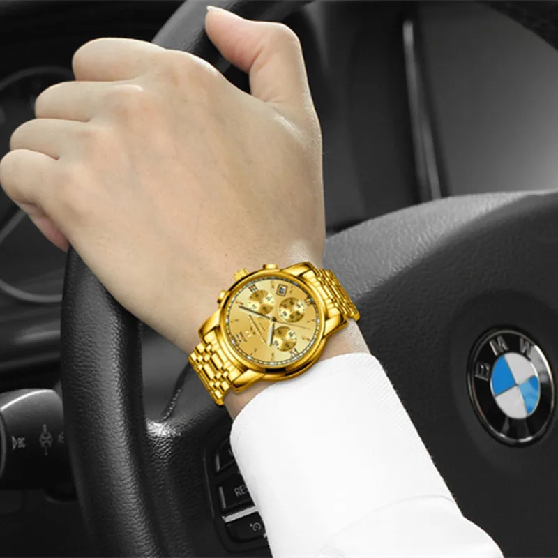 ONTHEEDGE мужские спортивные часы Multi function нержавеющая сталь Группа Кварцевые с