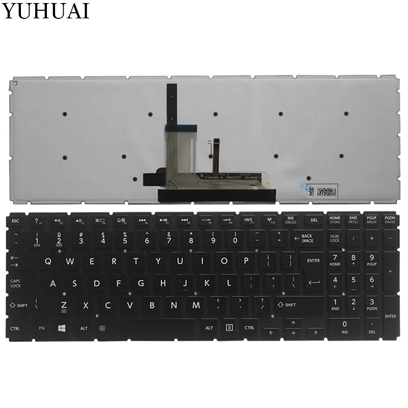 Новая клавиатура для ноутбука Toshiba Satellite P50-C P50D-C black US/UI клавиатура PK131NM2B05 с подсветкой