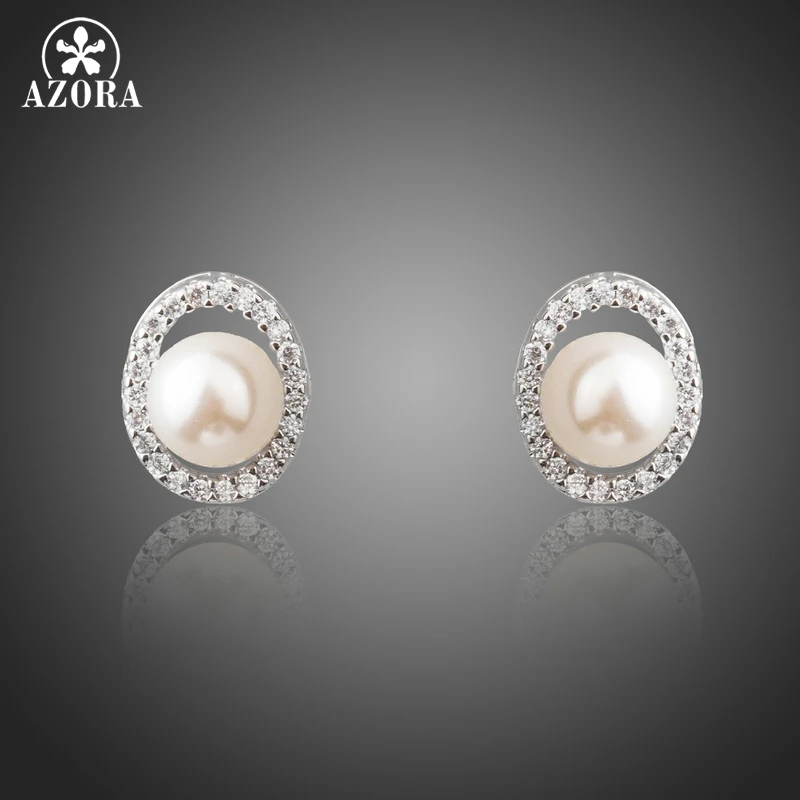 Азора белого золота Цвет имитация жемчуга объемный с миниатюрными Австрийские