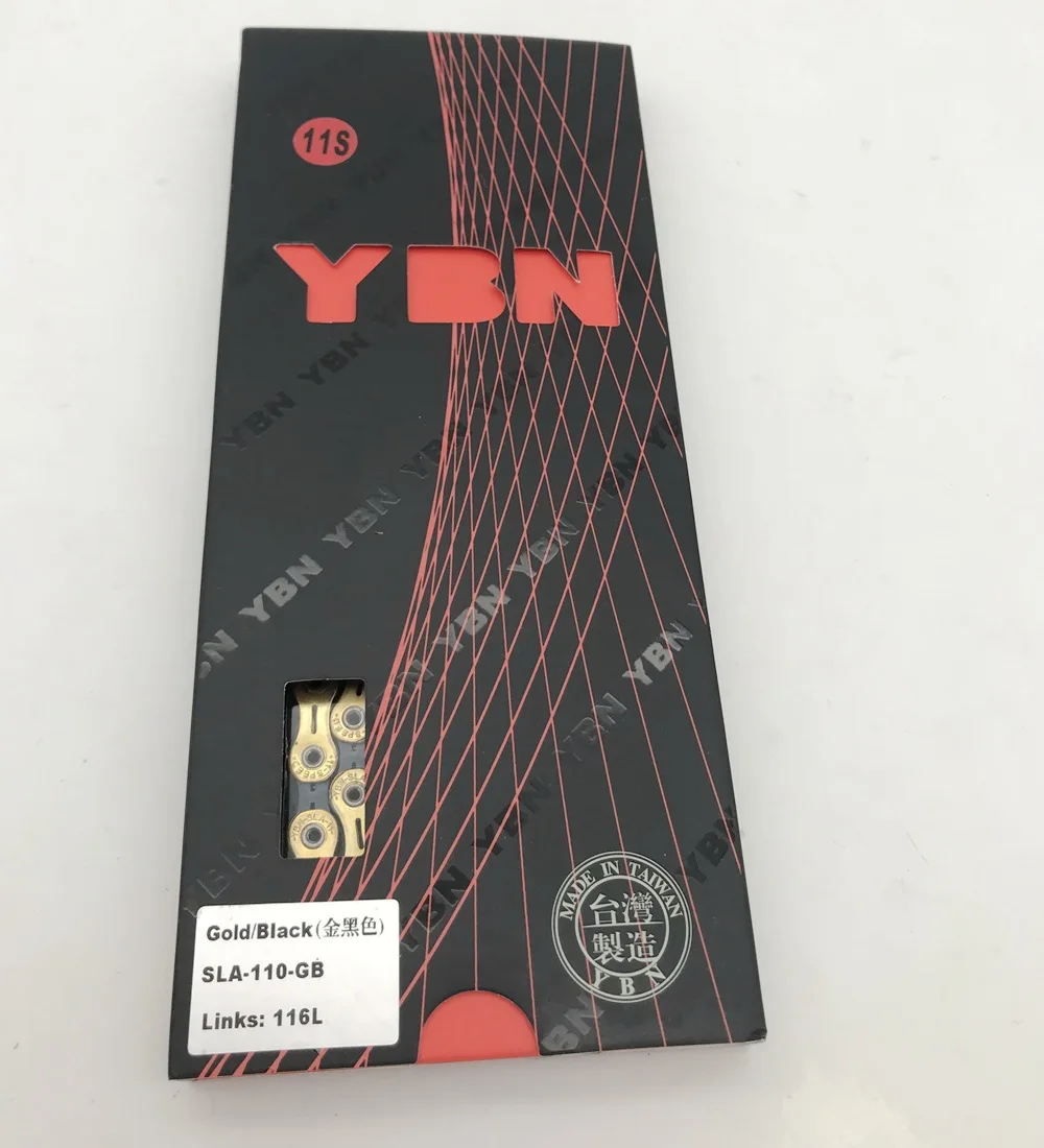 YBN 11 скорость черная золотая цепочка SLR 11 S 22 S MTB Горный Дорожный велосипед сверхлегкие прочные цепи для системы SHIMANO SRAM