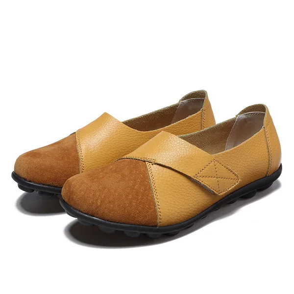 Женские туфли без шнуровки натуральная кожа плоская подошва круглый носок