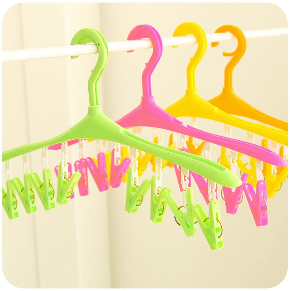 Вешалка для одежды многофункциональная Нескользящая вешалка с 8 прищепками
