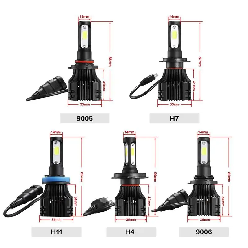 Auxmart светодиодный H7 H4 H11 H1 H3 H8 HB3 9005 HB4 9006 светодиодный лампы автомобиля Headligt 72W 8000lm 6500K светодиодный авто лампы H 7 11 4 светодиодный автомобильный светильник УАЗ