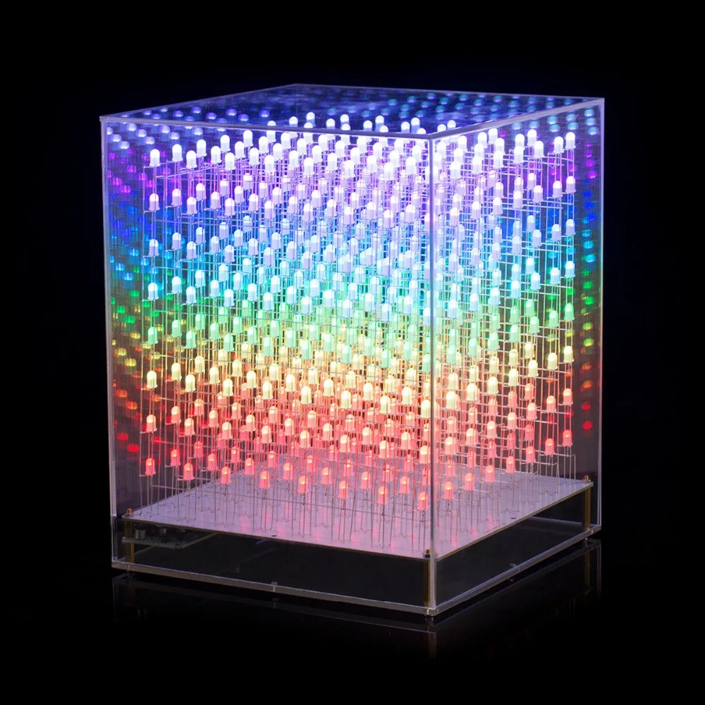 Nobsound светодиодный куб rgb 8x8x8 3D полноцветный DIY комплект/готовый музыкальный спектр