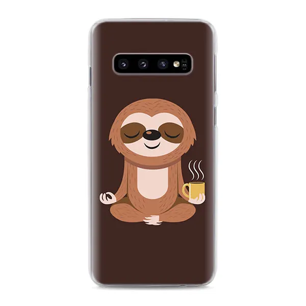 02 Yoga лень Роза телефон чехлы для samsung Galaxy S10e S10 S8 S9 плюс M10 M20 M30 A50 S6 S7 края Жесткий Чехол - Цвет: 02