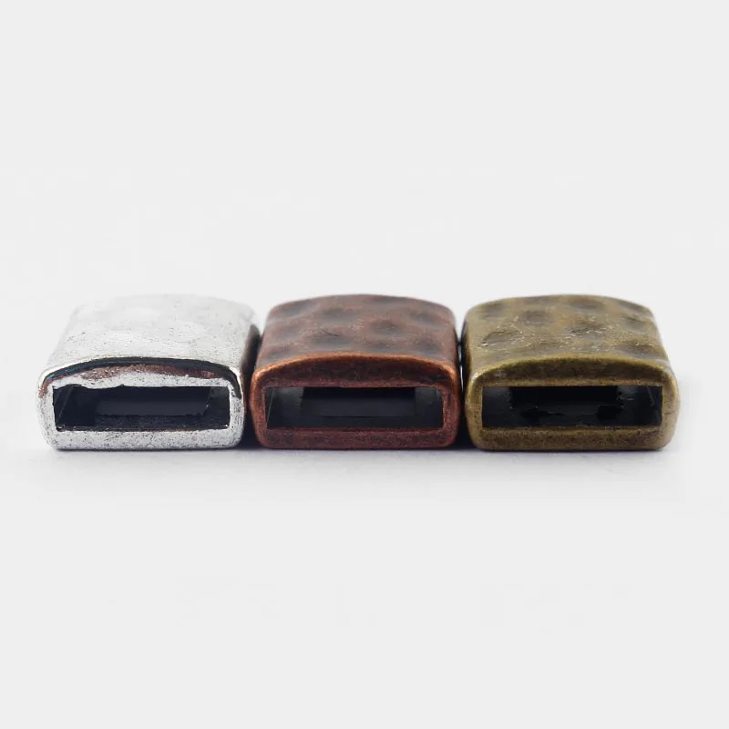 10pcs Hammered Flat Slider Spacer for 5mm 10mm Leather Cord DIY Bracelet Jewelry Findings | Украшения и аксессуары