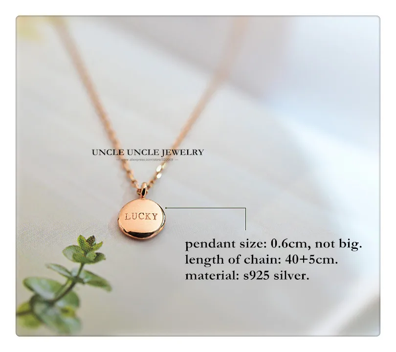Ожерелье из стерлингового серебра 925 пробы маленький круглый кулон с буквами