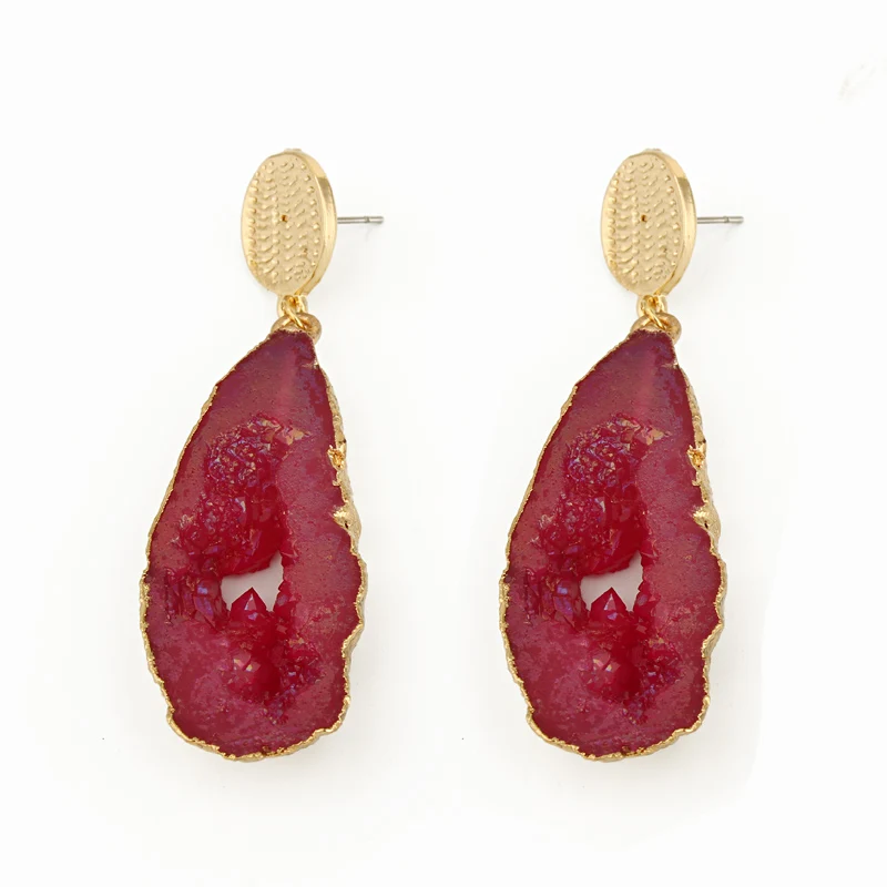 Dayoff Boho большие полые Висячие серьги из смолы золотые длинные Женские Ювелирные