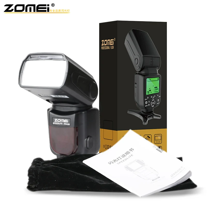 Профессиональный ручной фонарик ZOM Ei ZM430 Speedlite с ЖК-дисплеем жесткий диффузор GN56